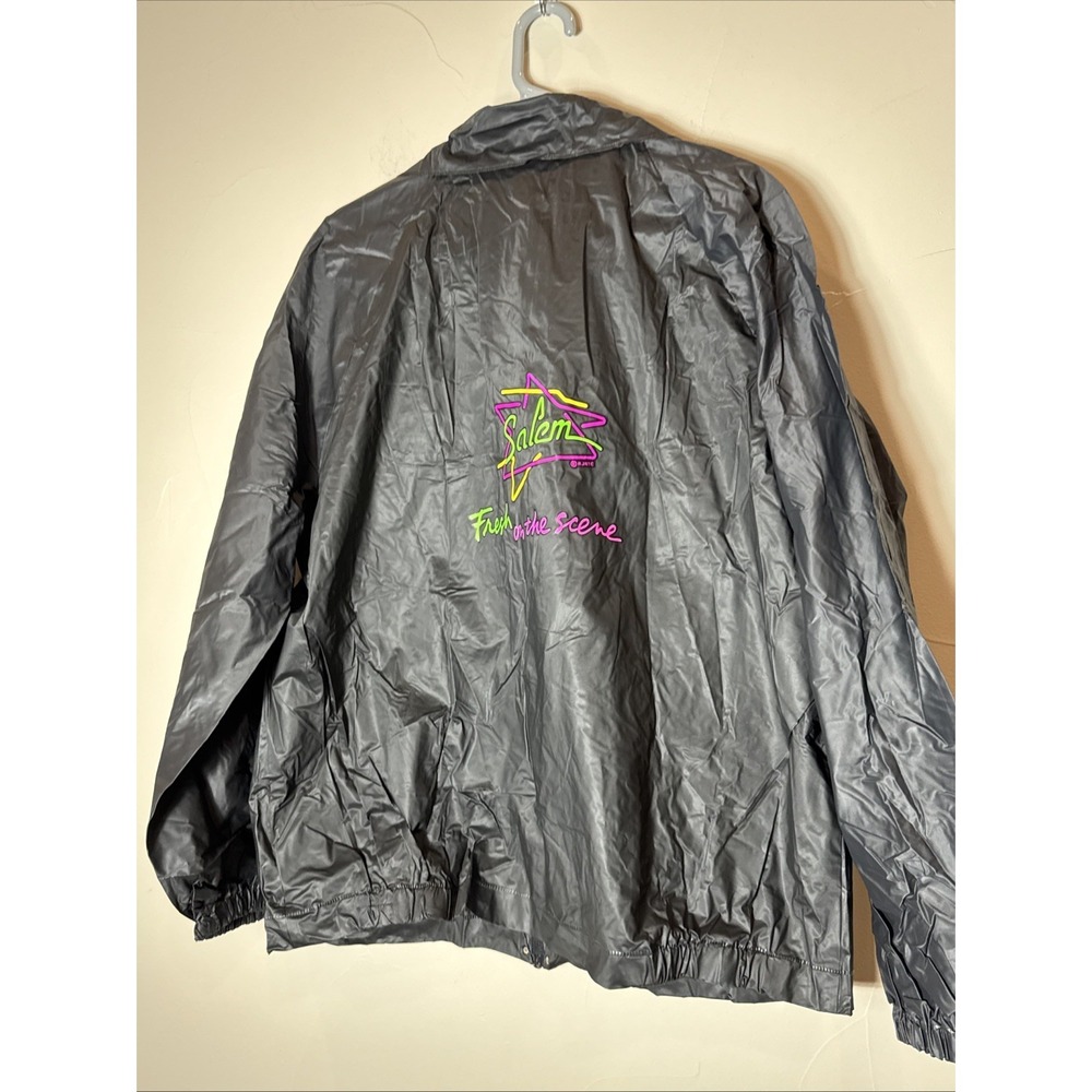 Vintage SALEM Fresh On The Scene Rain Windbreaker Zip Jacket PVC - Picture 4 of 9